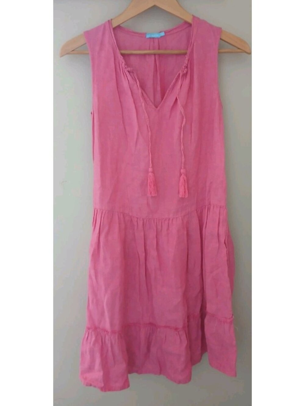 J. McLaughlin 100% Linen Sleeveless Tiered Christa Dress